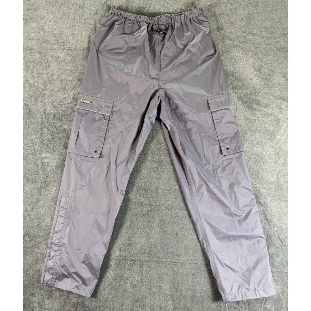 Stearns Rain Pants Mens Large Gray Dry Wear Nylon Mesh Lined Cargo Packable